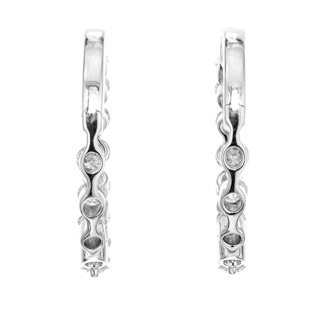 Peter Suchy 2.06 Carat Diamond White Gold Hoop Earrings – image 4