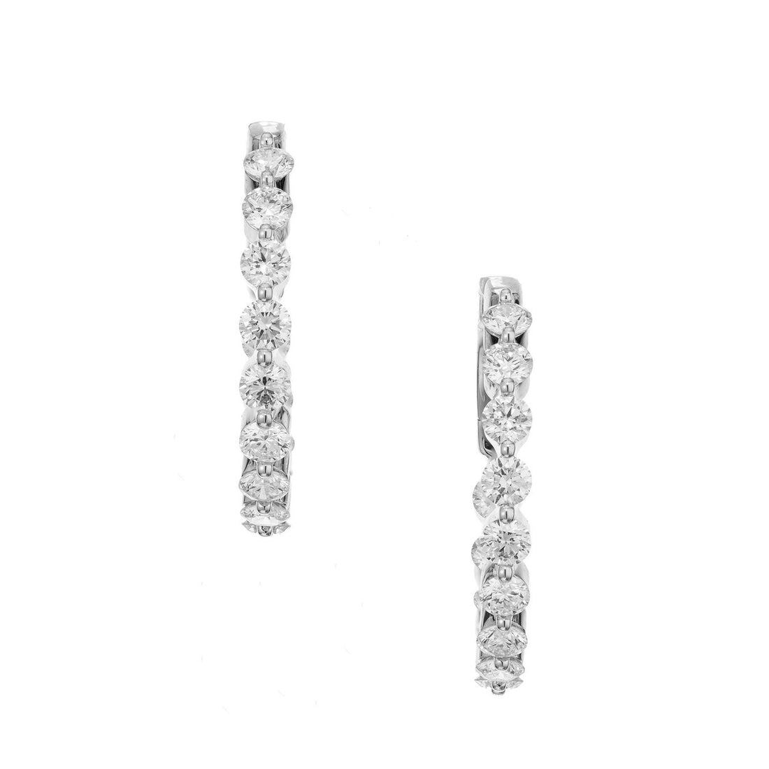 Peter Suchy 2.06 Carat Diamond White Gold Hoop Earrings – image 5