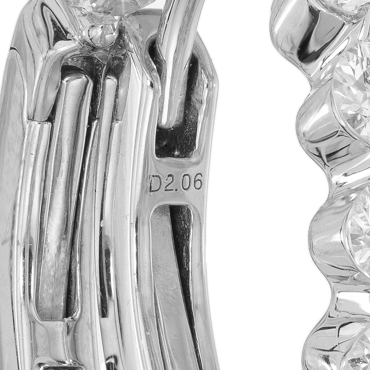 Peter Suchy 2.06 Carat Diamond White Gold Hoop Earrings – image 6