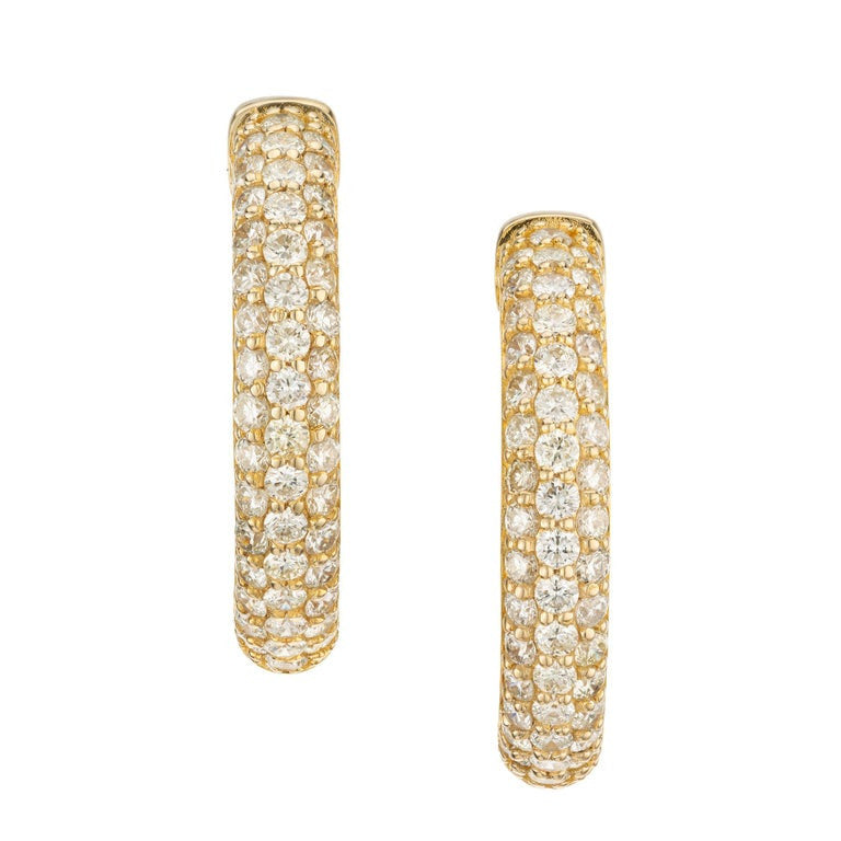 4.50 Carat Diamond Yellow Gold Hoop Earrings – image 2