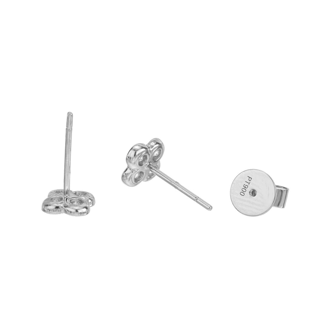 Peter Suchy .50 Carat Round Brilliant Cut Diamond Platinum Clover Earrings – image 3