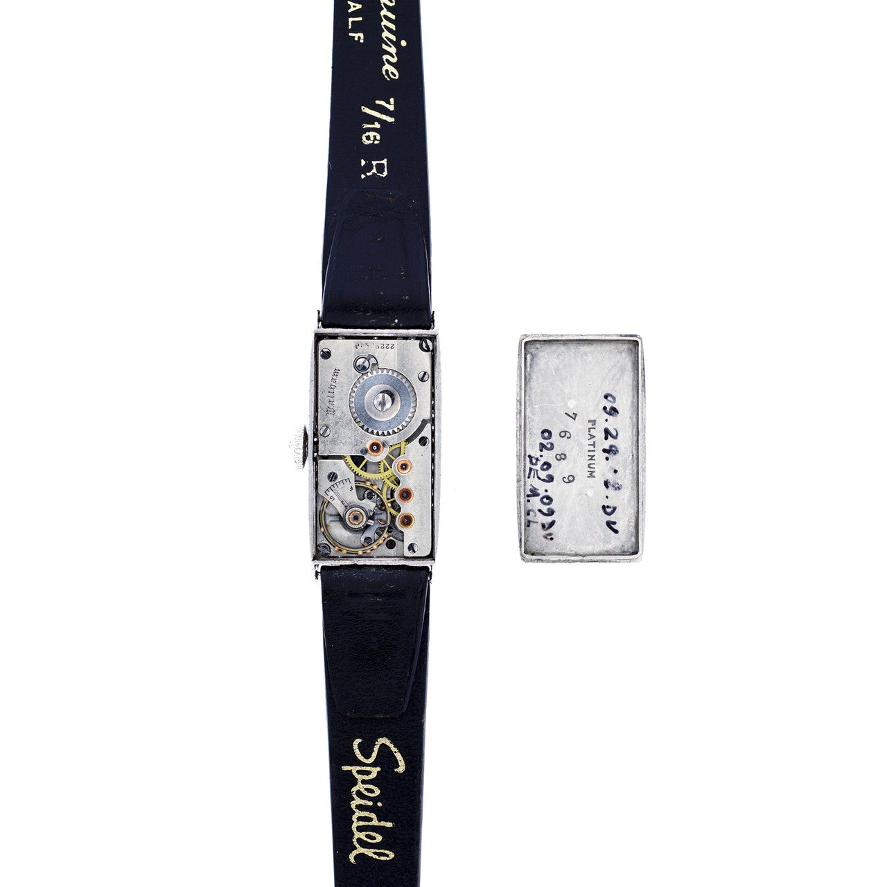 Art Deco 1920 Ladies Platinum Diamond Waltham Strap Watch