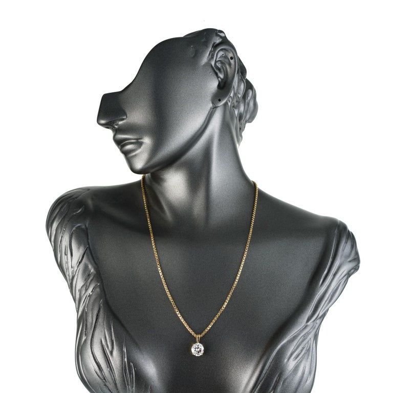 Peter Suchy GIA Certified 3.00 Carat Diamond Yellow Gold Pendant Necklace – image 6