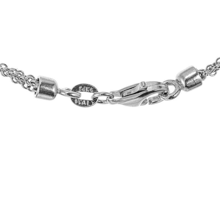 1.73 Carat Diamond White Gold Puffed Pave Heart Pendant Necklace – image 4
