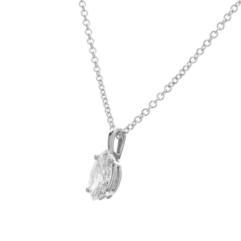 Peter Suchy GIA Certified .60 Carat Diamond White Gold Pendant Necklace – image 2