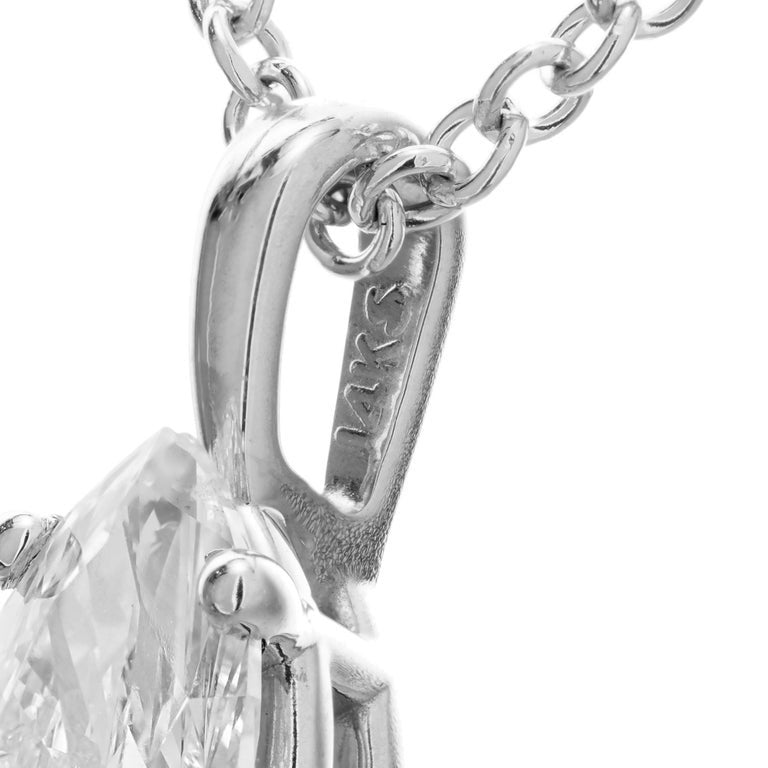 Peter Suchy GIA Certified .60 Carat Diamond White Gold Pendant Necklace – image 6