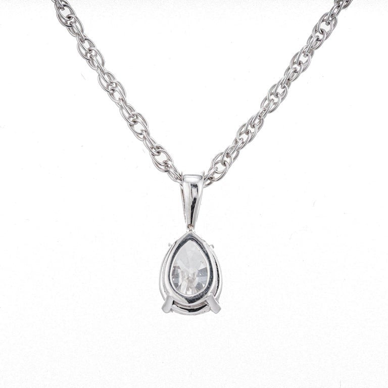 Peter Suchy GIA Certified 1.00 Carat Diamond White Gold Pendant Necklace – image 3