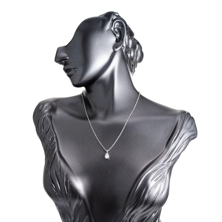 Peter Suchy GIA Certified 1.00 Carat Diamond White Gold Pendant Necklace – image 6