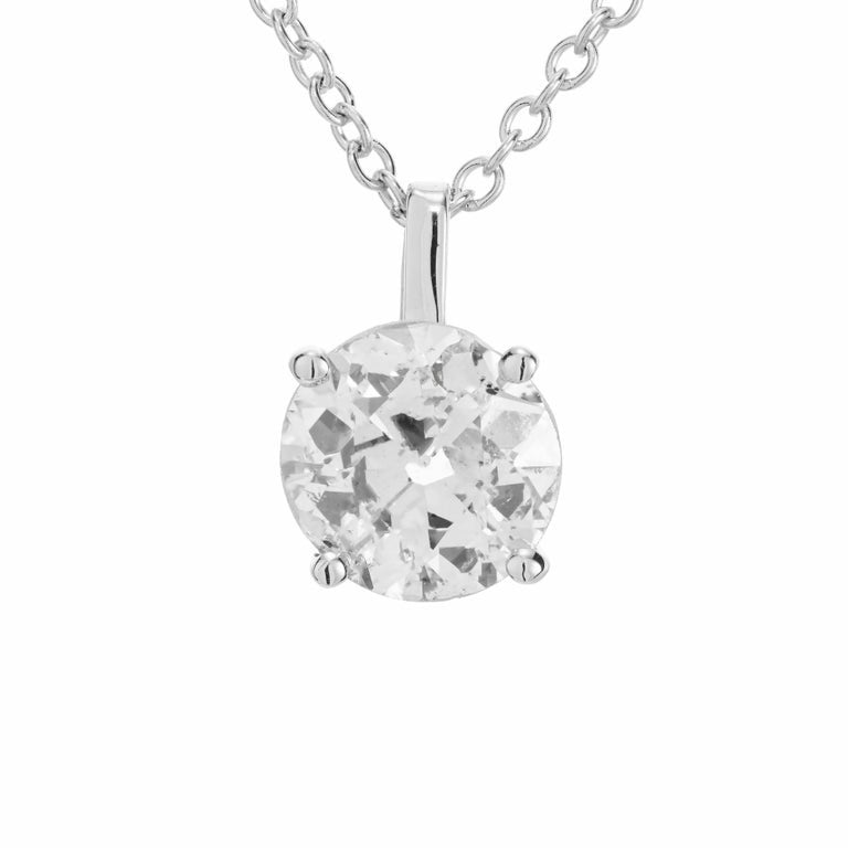 Peter Suchy EGL Certified .76 Carat Diamond White Gold Pendant Necklace – image 2