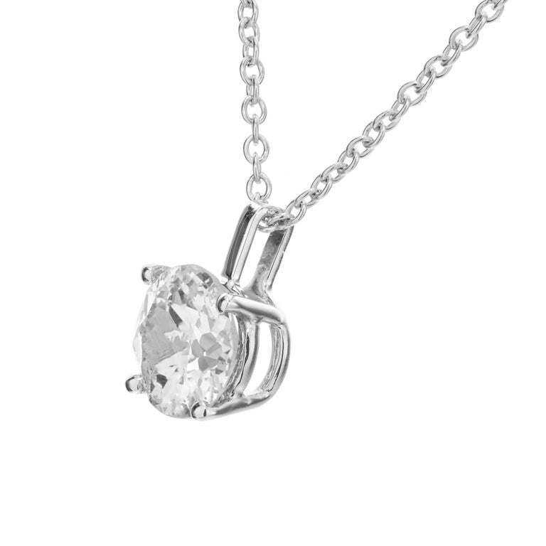Peter Suchy EGL Certified .76 Carat Diamond White Gold Pendant Necklace – image 3