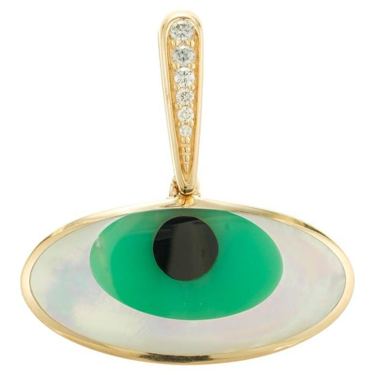 Kabana .6 Carat Diamond Yellow Gold Evil Eye Pendant