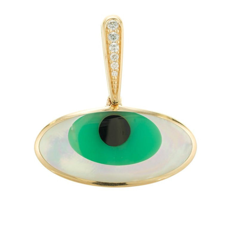 Kabana .6 Carat Diamond Yellow Gold Evil Eye Pendant – image 2