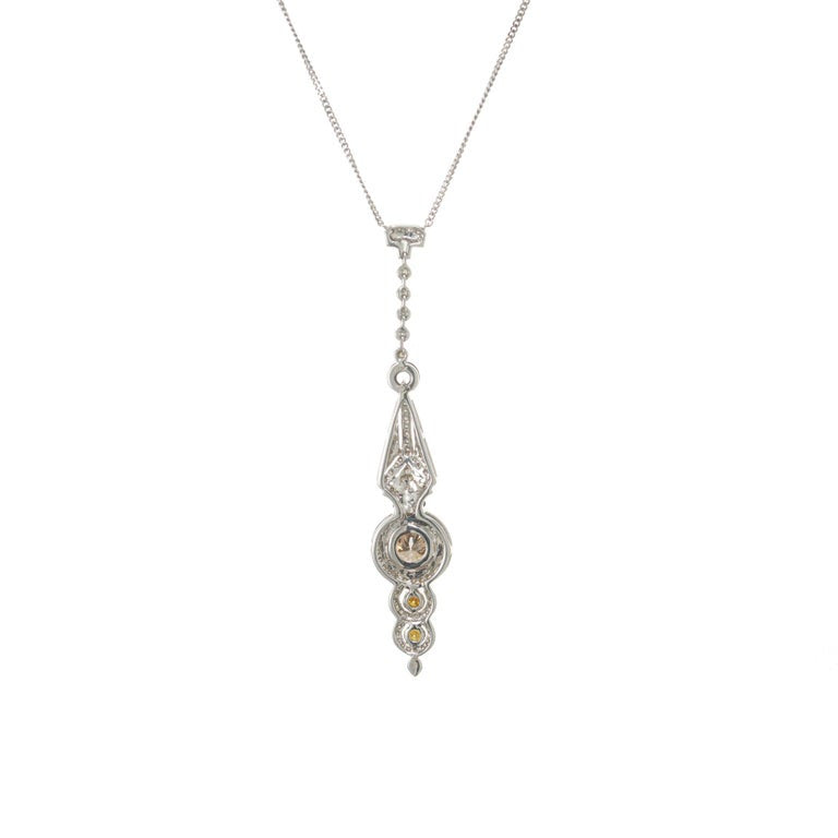GIA Certified Diamond Onyx White Gold Pendant Necklace – image 5