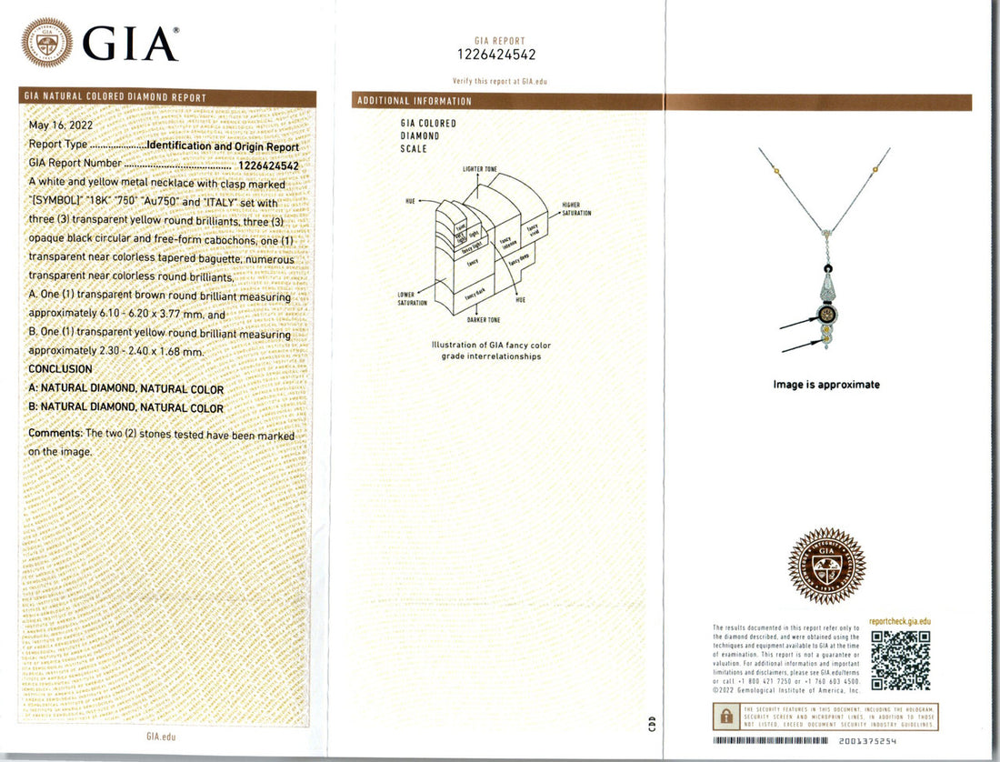 GIA Certified Diamond Onyx White Gold Pendant Necklace – image 3