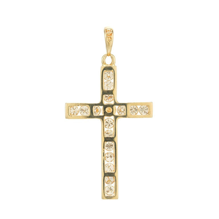 .75 Carat Round Brilliant Cut Diamond Yellow Gold Cross – image 4
