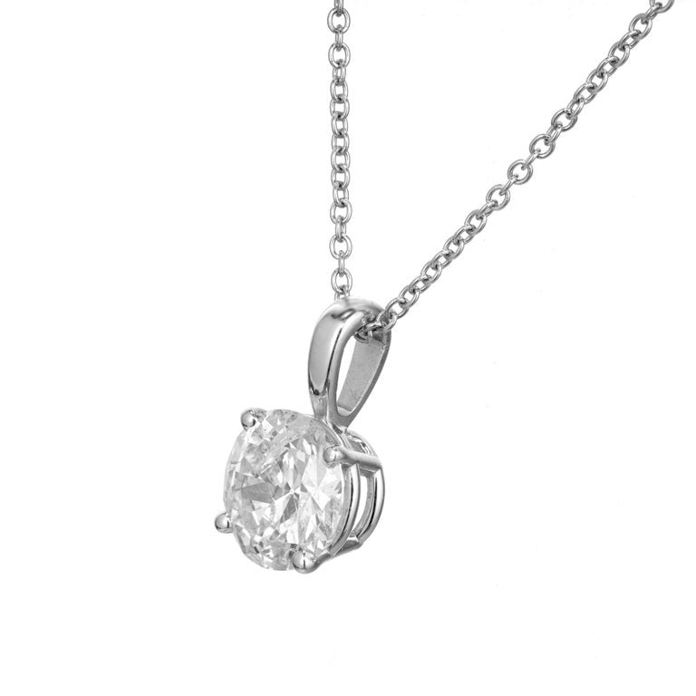 Peter Suchy EGL Certified 1.60 Carat Round Diamond Platinum Pendant Necklace – image 2