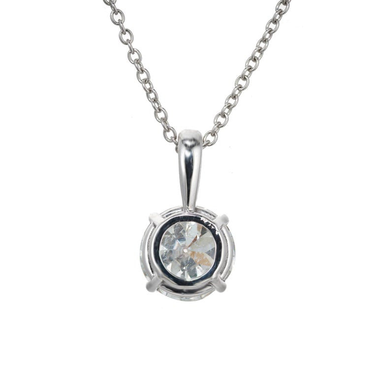 Peter Suchy EGL Certified 1.60 Carat Round Diamond Platinum Pendant Necklace – image 3