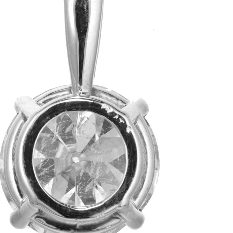 Peter Suchy EGL Certified 1.60 Carat Round Diamond Platinum Pendant Necklace – image 6