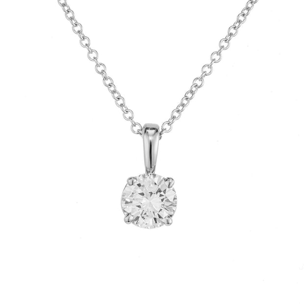 Peter Suchy GIA Certified .54 Carat Diamond White Gold Pendant Necklace