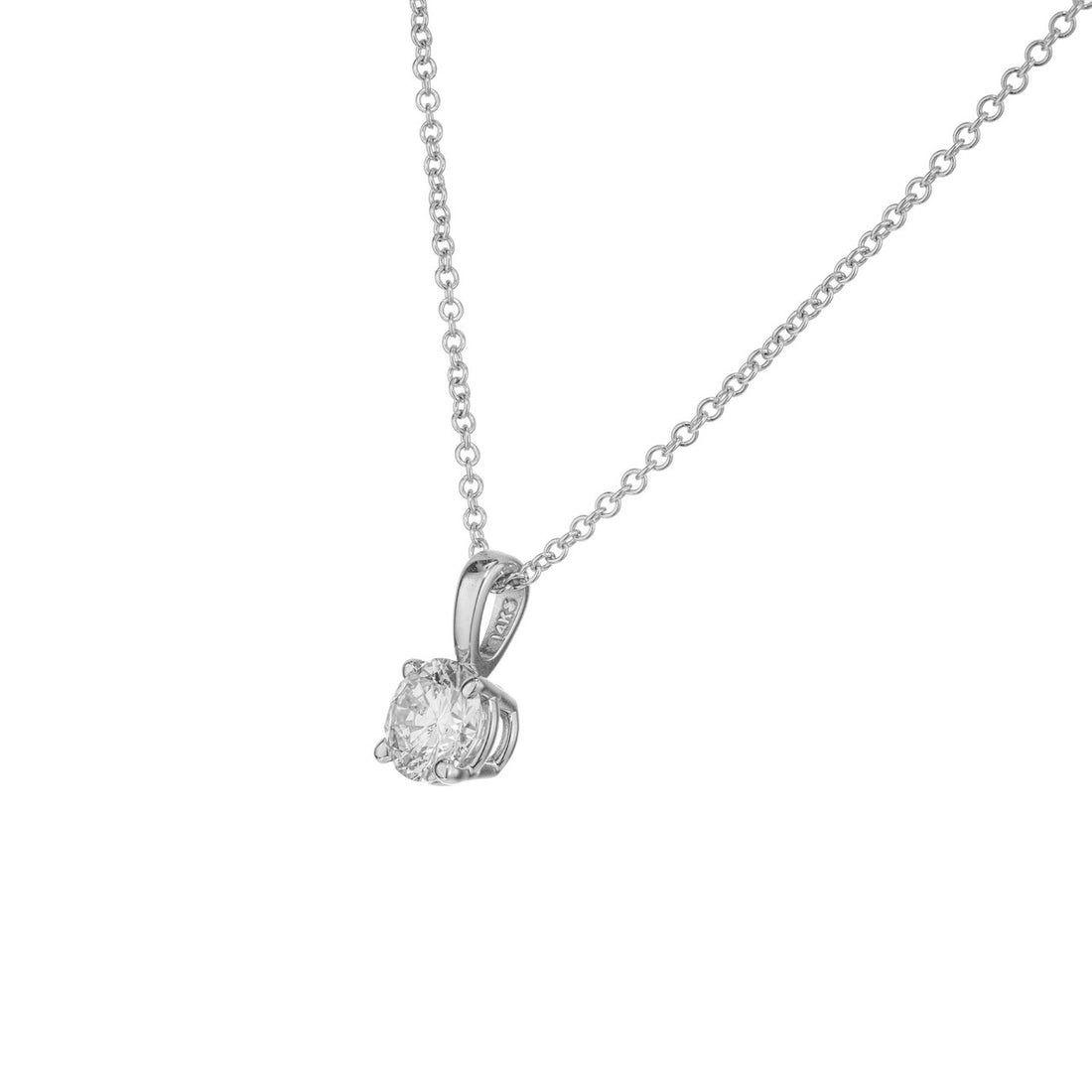 Peter Suchy GIA Certified .54 Carat Diamond White Gold Pendant Necklace – image 4
