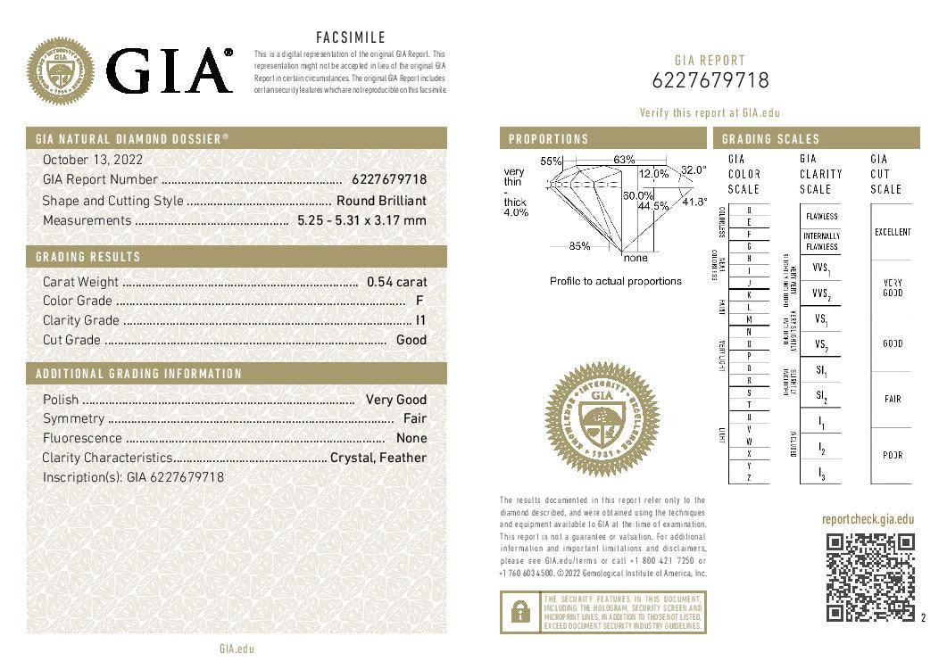 Peter Suchy GIA Certified .54 Carat Diamond White Gold Pendant Necklace – image 3