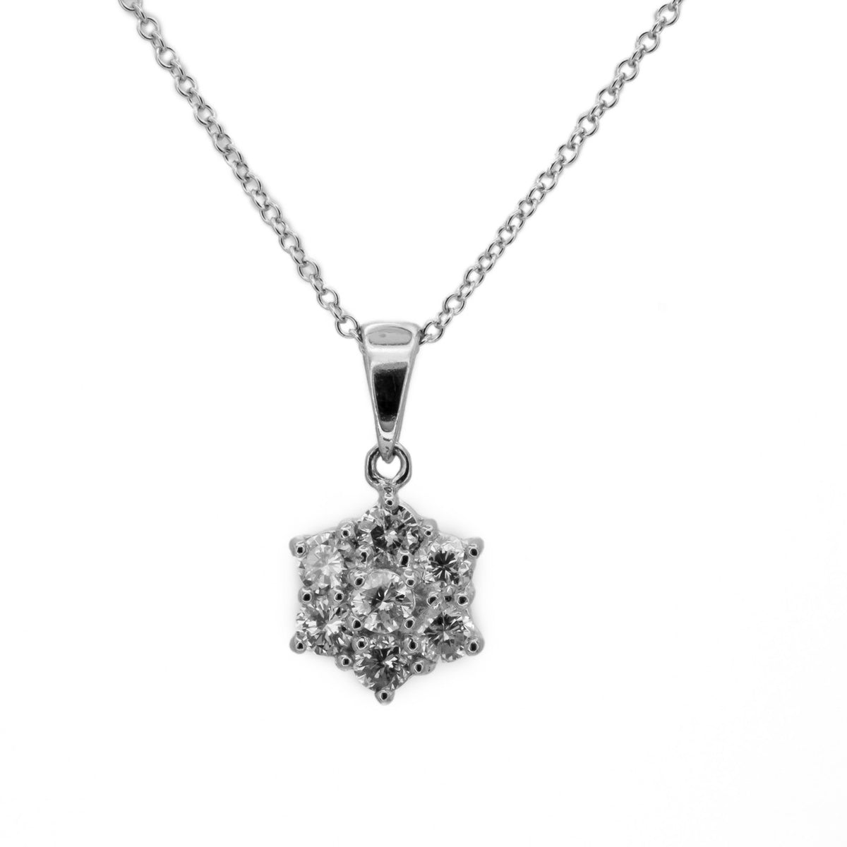 .50 Carat Diamond White Gold Cluster Pendant Necklace – image 2