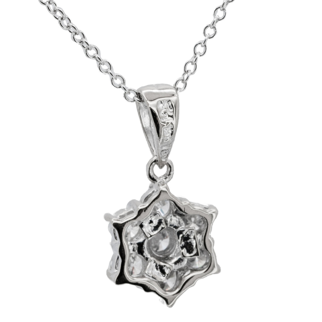 .50 Carat Diamond White Gold Cluster Pendant Necklace – image 4