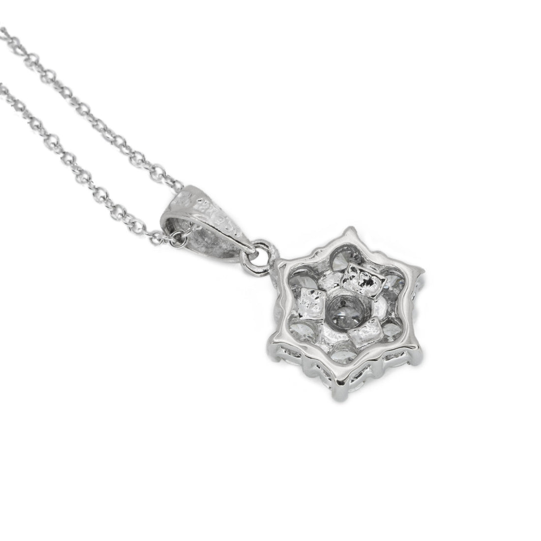 .50 Carat Diamond White Gold Cluster Pendant Necklace – image 3