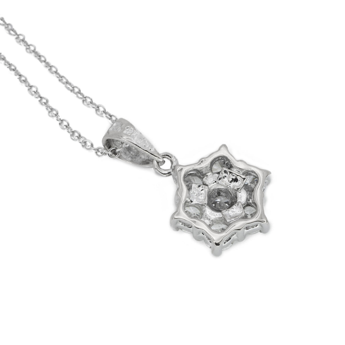 .50 Carat Diamond White Gold Cluster Pendant Necklace – image 3