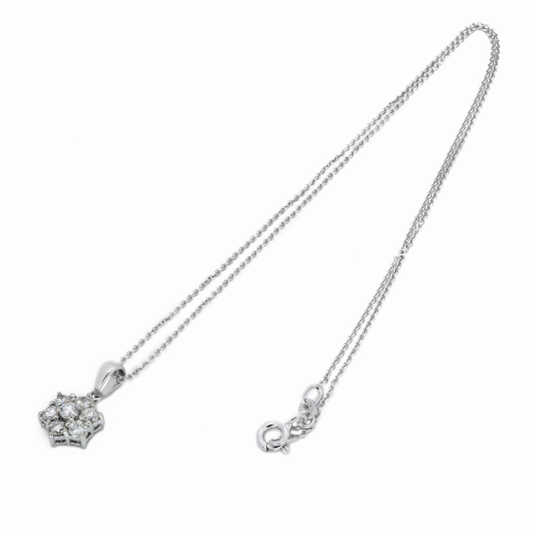.50 Carat Diamond White Gold Cluster Pendant Necklace – image 5