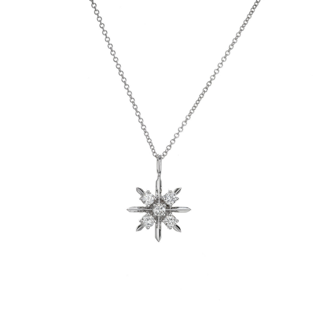 Peter Suchy .36 Carat Diamond White Gold Starburst Pendant Necklace – image 2