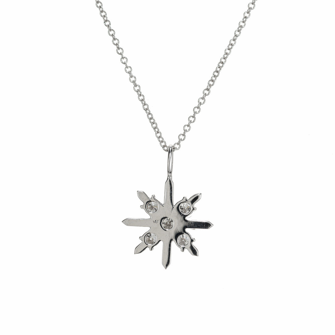 Peter Suchy .36 Carat Diamond White Gold Starburst Pendant Necklace – image 4