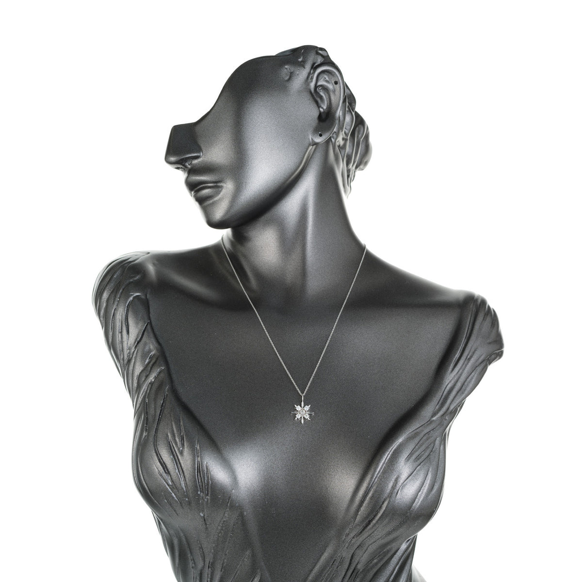Peter Suchy .36 Carat Diamond White Gold Starburst Pendant Necklace – image 6