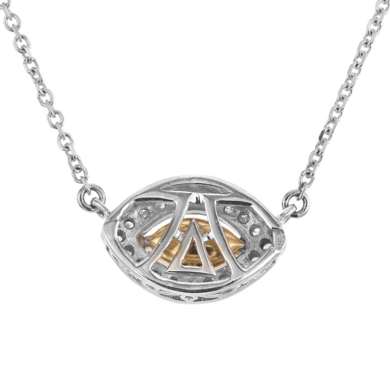 EGL Certified .40 Carat Brown Diamond White Gold Evil Eye Pendant Necklace – image 5