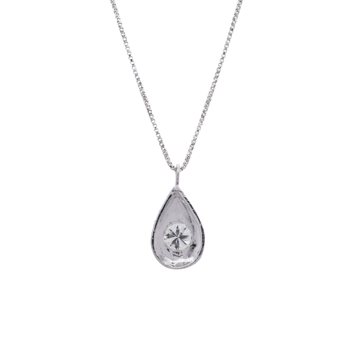 .35 Carat Diamond Platinum Tear Drop Art Deco Pendant Necklace – image 3