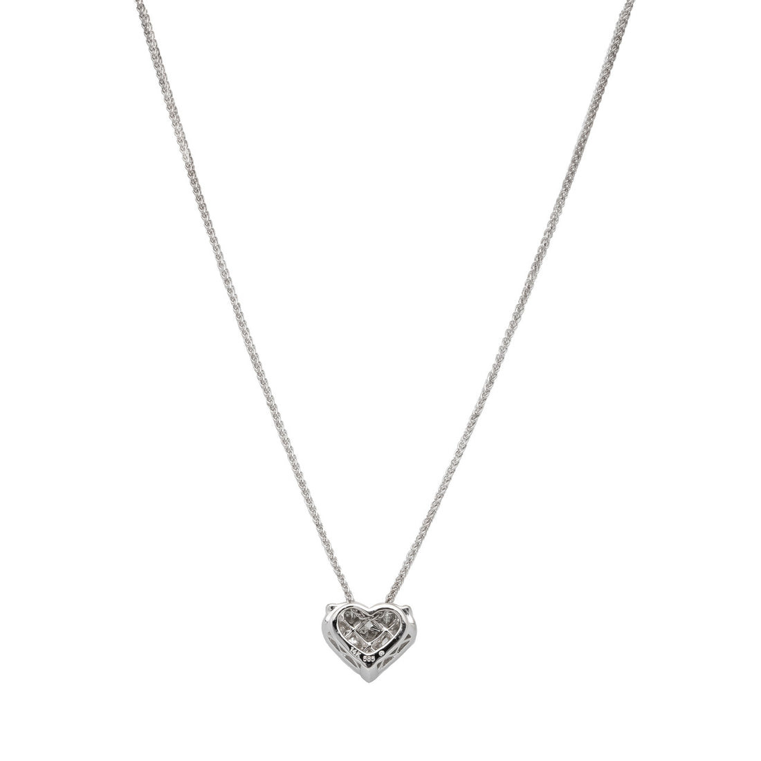 .88 Carat Diamond White Gold Heart Pendant Necklace – image 2