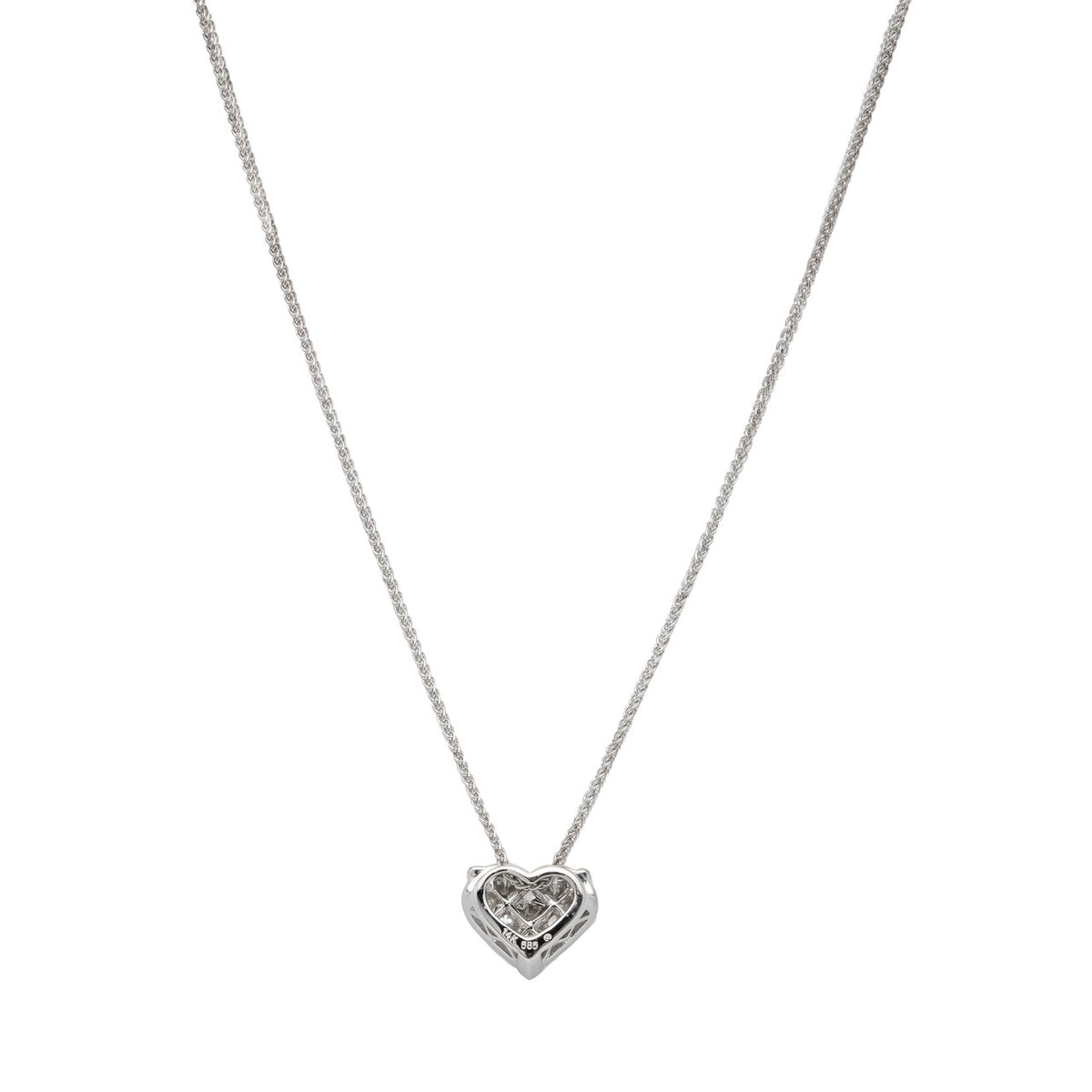 .88 Carat Diamond White Gold Heart Pendant Necklace – image 2