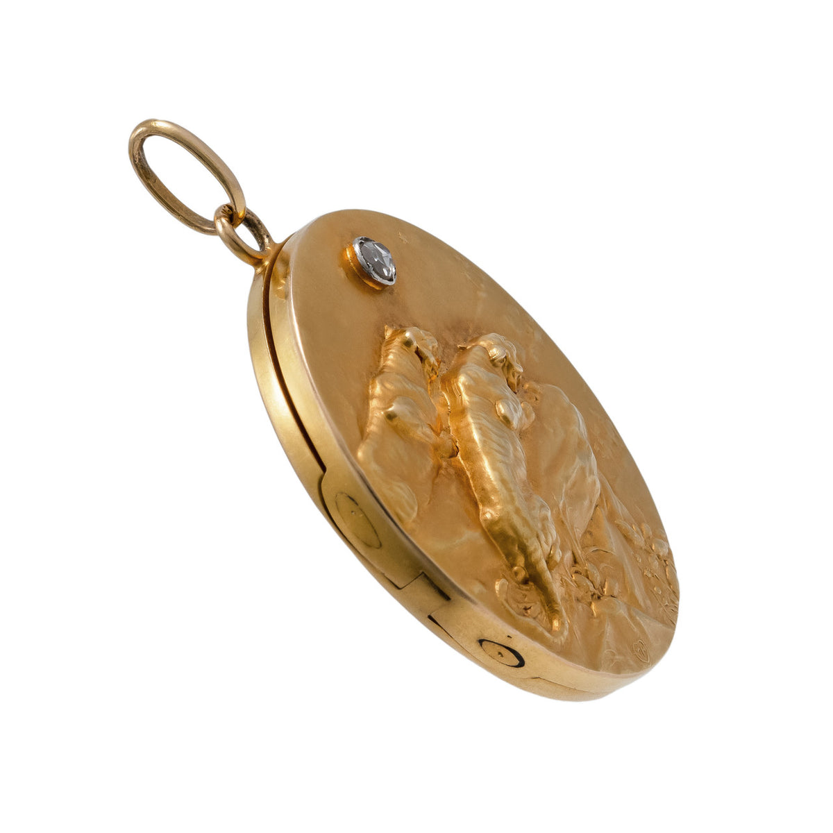 .10 Carat Diamond Yellow Gold Lion Locket – image 2
