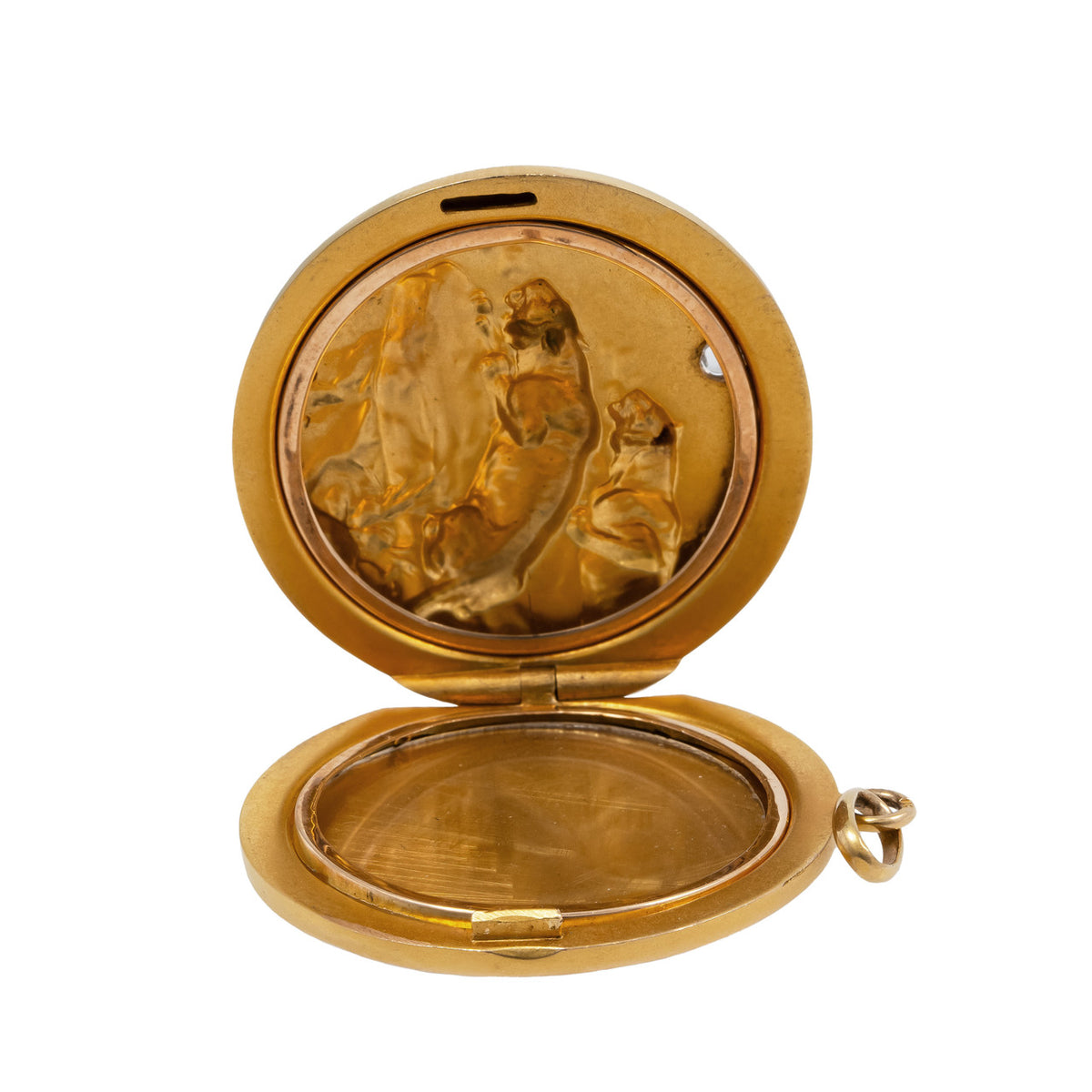 .10 Carat Diamond Yellow Gold Lion Locket – image 4