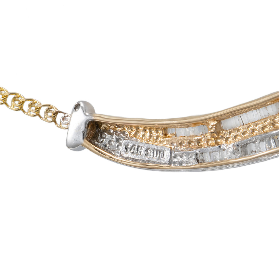 1.37 Carat Diamond Two Tone Gold Cheveron Necklace – image 5
