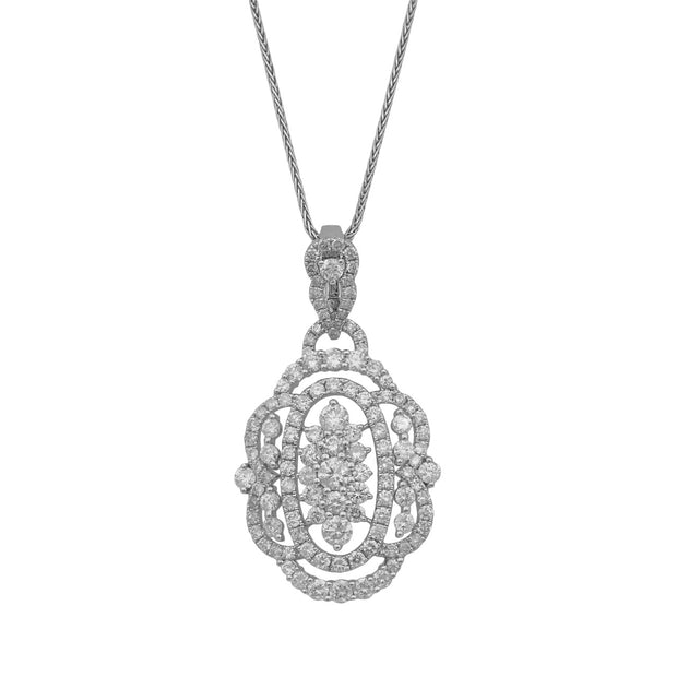 1.58 Carat Diamond White Gold Pendant Necklace Enhancer