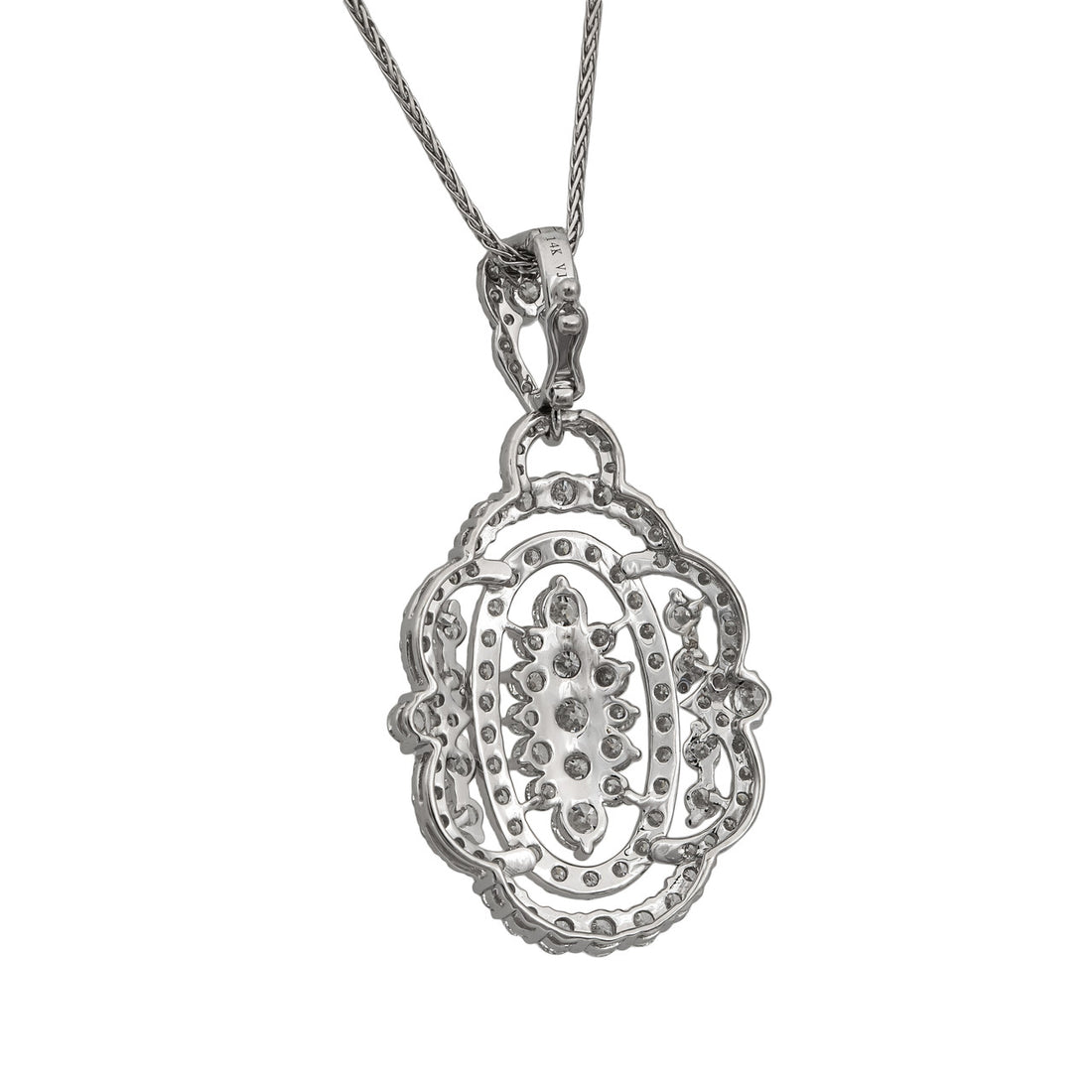 1.58 Carat Diamond White Gold Pendant Necklace Enhancer – image 3