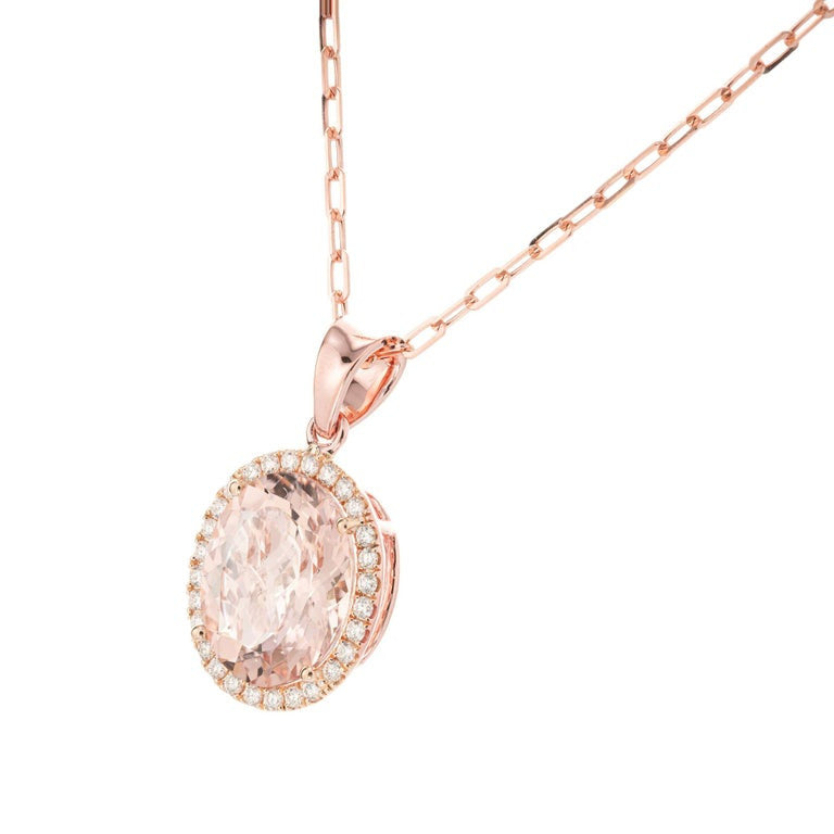 Peter Suchy 2.71 Carat Morgnite Diamond Rose Gold Pendant Necklace – image 2