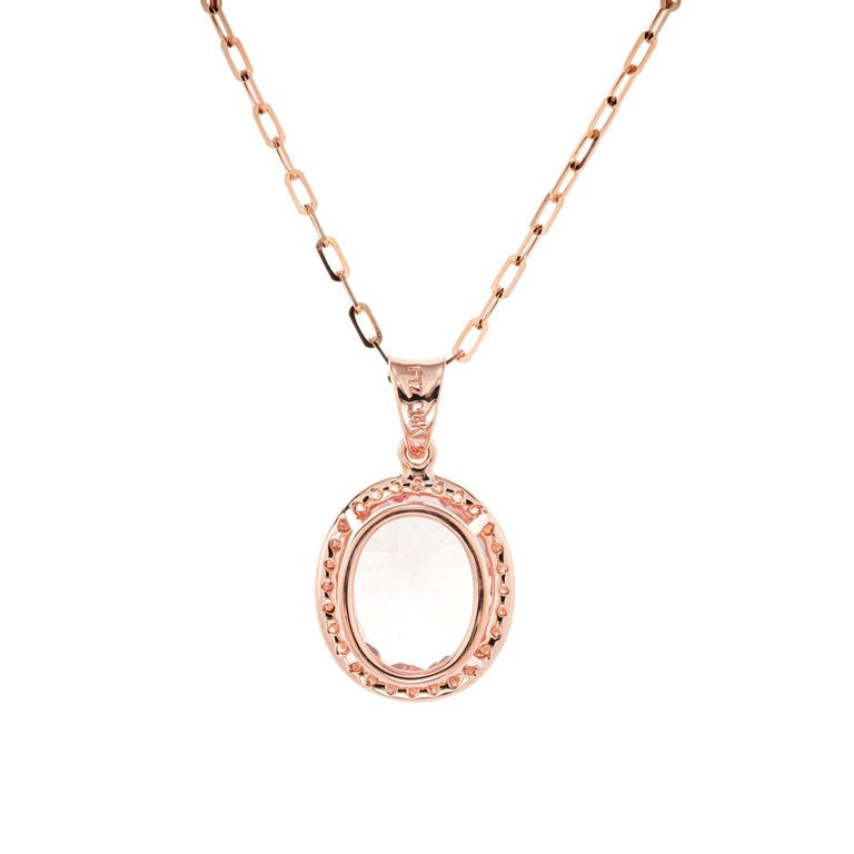 Peter Suchy 2.71 Carat Morgnite Diamond Rose Gold Pendant Necklace – image 3
