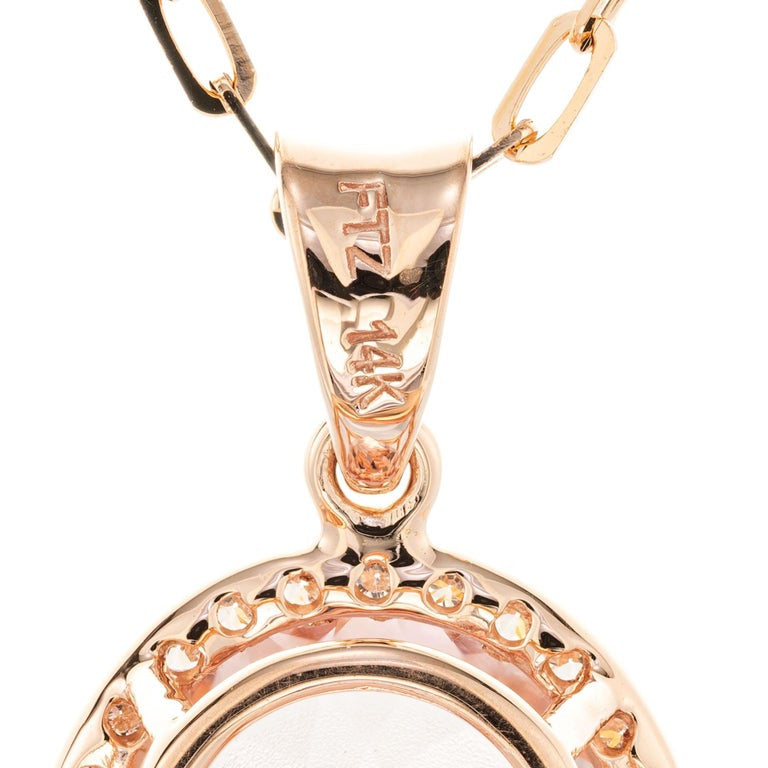 Peter Suchy 2.71 Carat Morgnite Diamond Rose Gold Pendant Necklace – image 5
