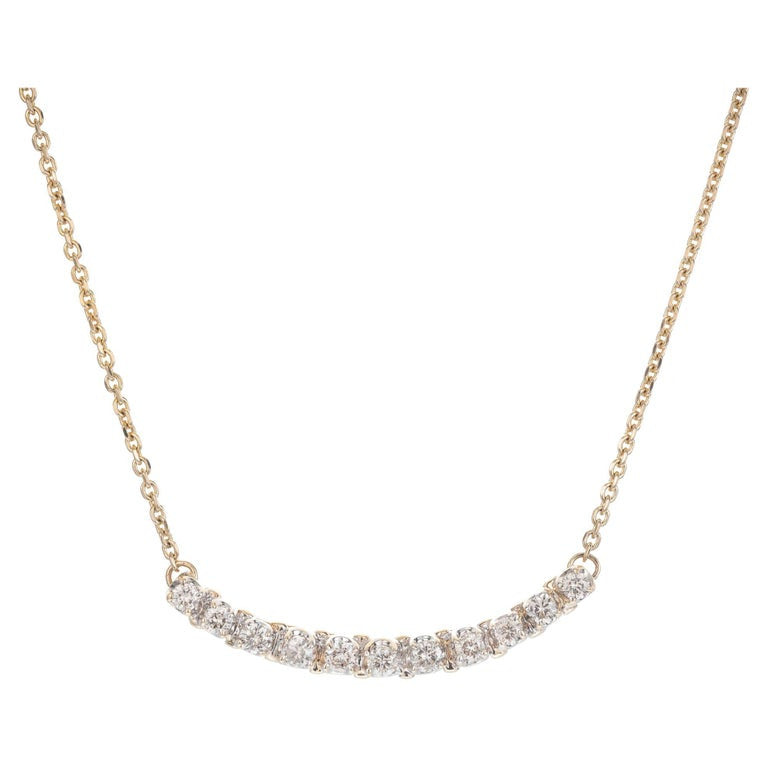 Peter Suchy .72 Carats 14k Gold Crescent Pendant Necklace