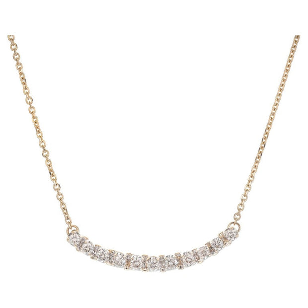 Peter Suchy .72 Carats 14k Gold Crescent Pendant Necklace