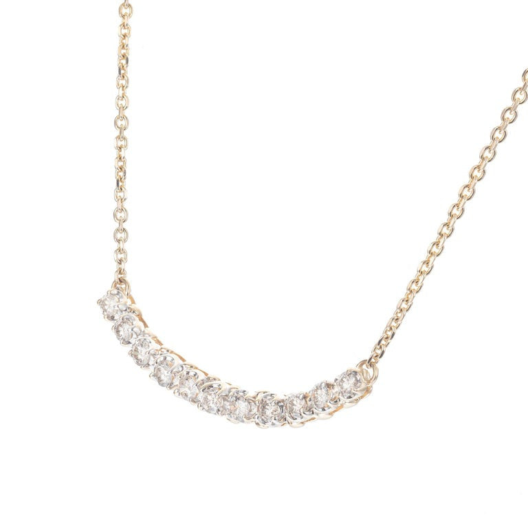 Peter Suchy .72 Carats 14k Gold Crescent Pendant Necklace – image 2