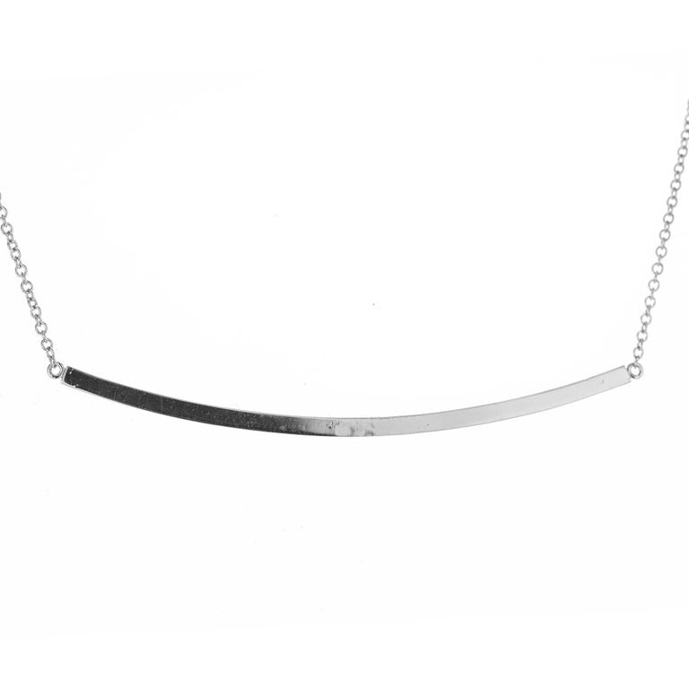Peter Suchy .36 Carat Diamond White Gold Smile Bar Necklace – image 3