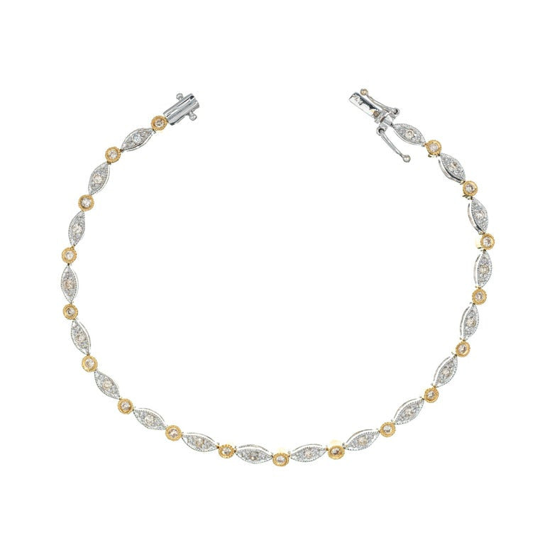 2.00 Carat Diamond Two Tone Gold Necklace Bracelet Set – image 2